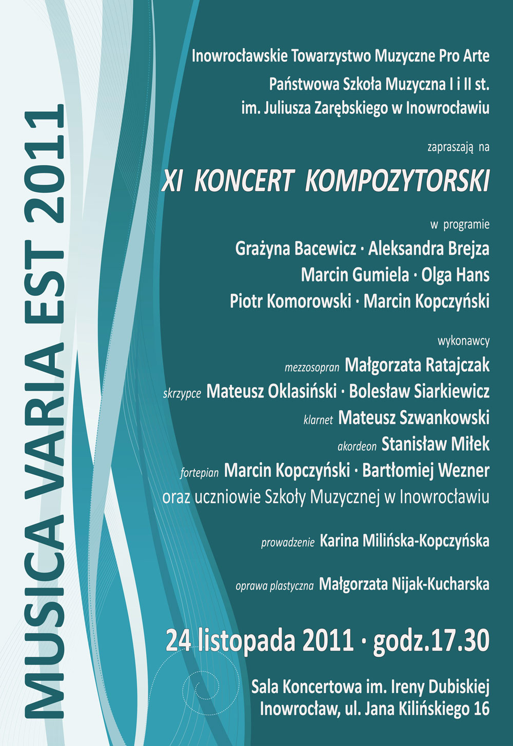 Plakat Koncertu kompozytorskiego Musica Varia Est 2011